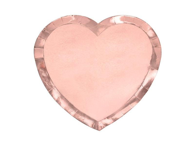 Teller Herz, roségold, 21x19cm (1 VPE / 6 Stk.) - FeierGlanz